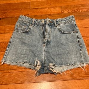 Topshot Moto mom jean shorts - light wash high waisted